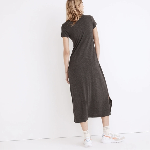 Madewell Relaxed Midi Tee Dress Grey Women's Small - Picture 3 of 11